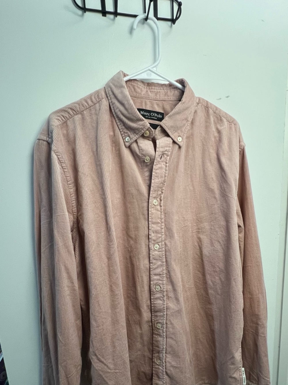 Marc O’Polo Men's Button-Down Corduroy Shirt Pink